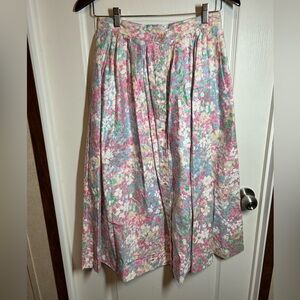 Mr. Witt Floral A-Line Skirt - Pastel Multicolor -Size 10 100% Cotton NWT Easter